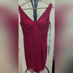 NWT Alyce Paris Red Lace Cocktail Dress - Size 8